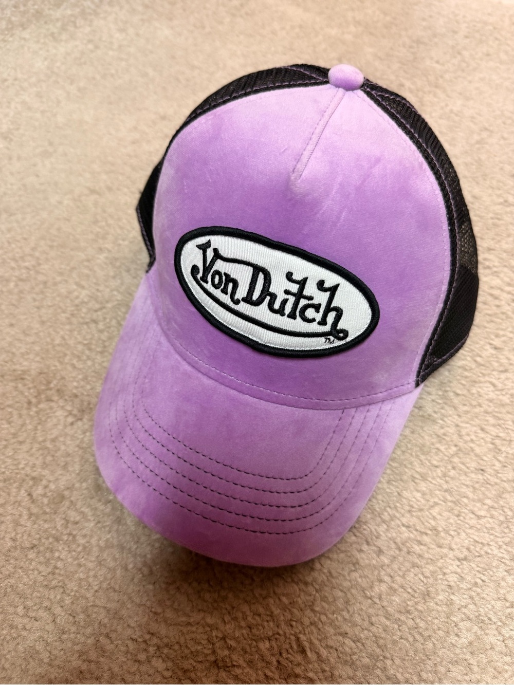 Von Dutch Lilac and Black Trucker Hat - Picture 2 of 3